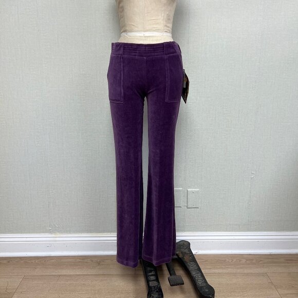 Vintage NWT Deadstock Y2K Rampage Velour Low Rise Track Pants Purple Medium - Picture 1 of 6